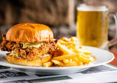 Crispy Chicken Sandwich And Parmesan Fries